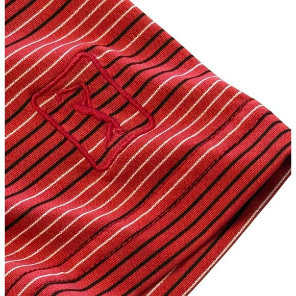 PGA Tour Mens SIze M Striped Red Polo Shirt Short Sleeve Golf Apparel - Picture 4 of 8